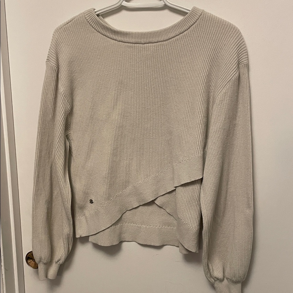 lululemon athletica Beige Ribbed Crew Neck Sweater